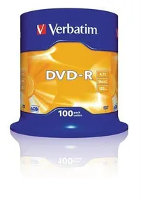 DVD-R 4,7 GB, 16x, AZO, Verbatim, 100-Kuchen